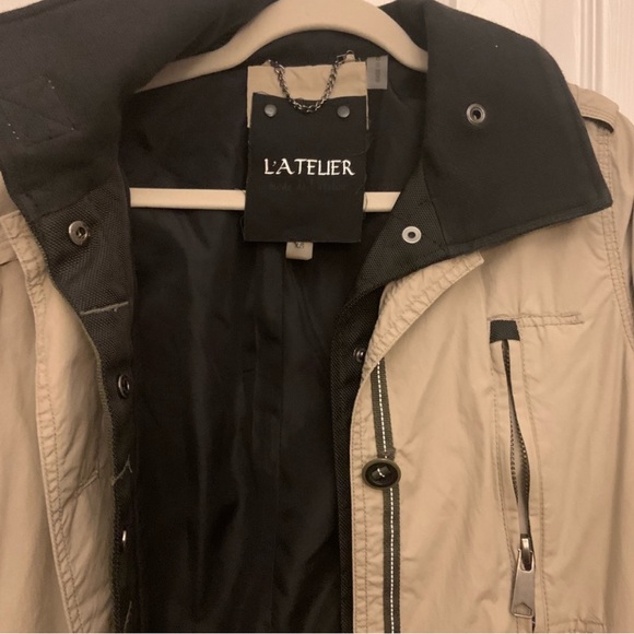 L’atelier nylon trench coat beige with black nylon lining worn once XS - Picture 11 of 13